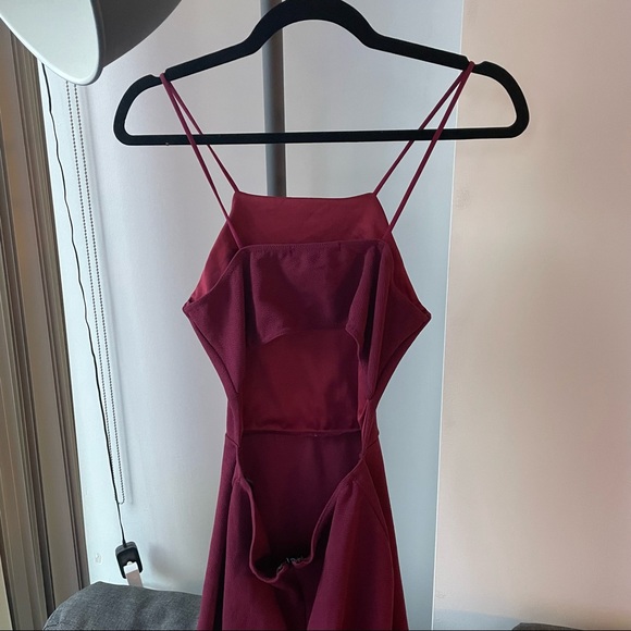 Missguided Burgundy Crepe Strappy Cut Out Midi Dress - Picture 6 of 7